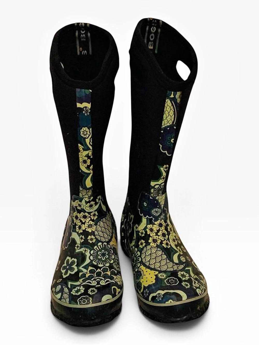 Bogs Classic High Paisley Waterproof Winter Rain Boots Women's Size 7 EUC